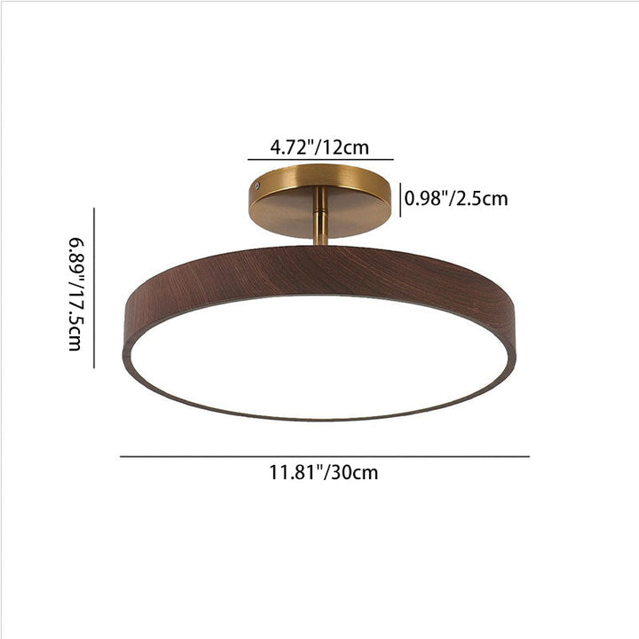 Wood effect LED ceiling light