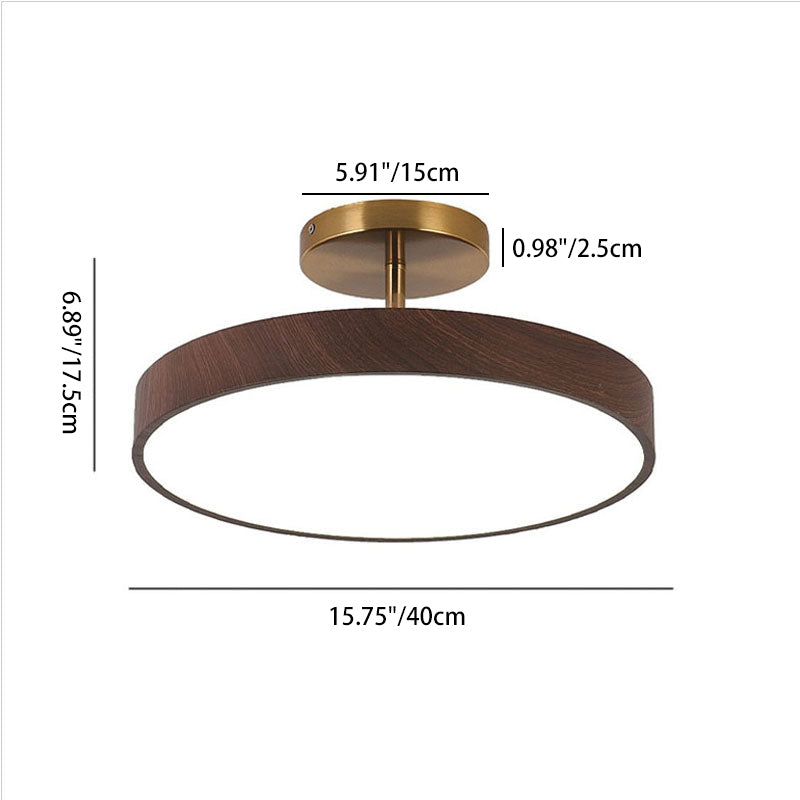 Wood effect LED ceiling light