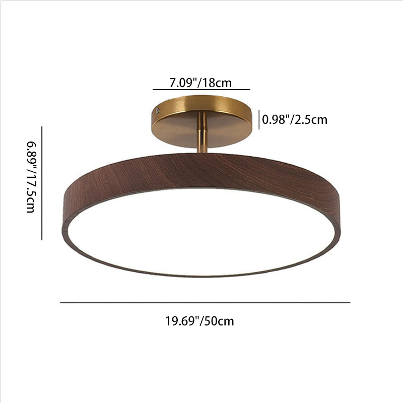 Wood effect LED ceiling light