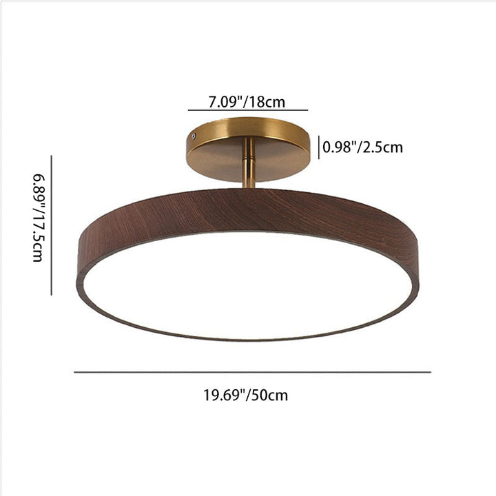 Wood effect LED ceiling light