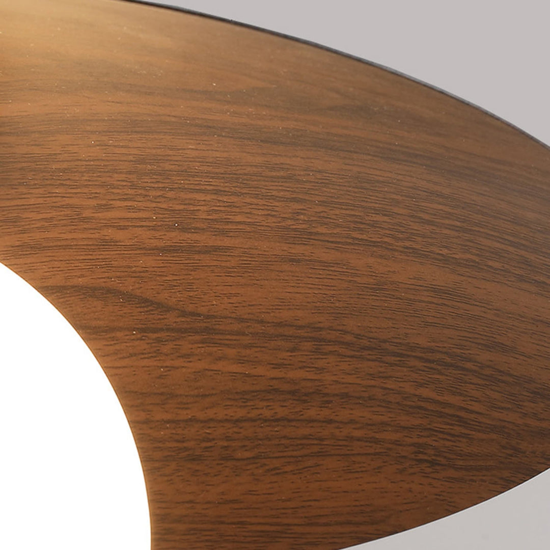 Wood saucer ceiling light
