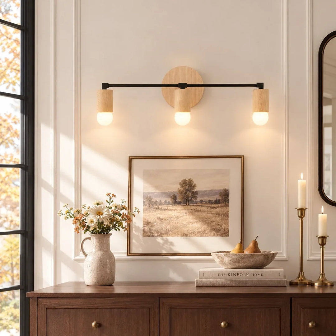 Wood Vanity Wall Light