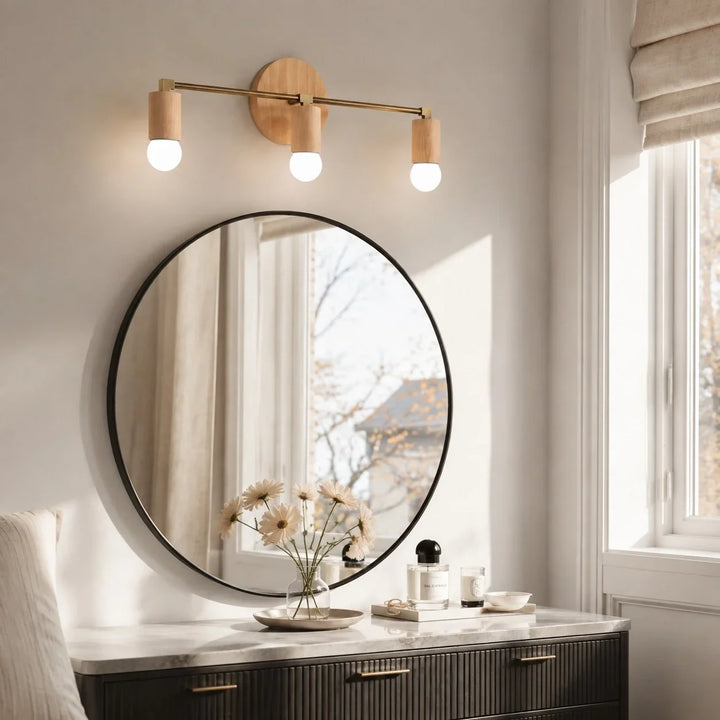 Wood Vanity Wall Light