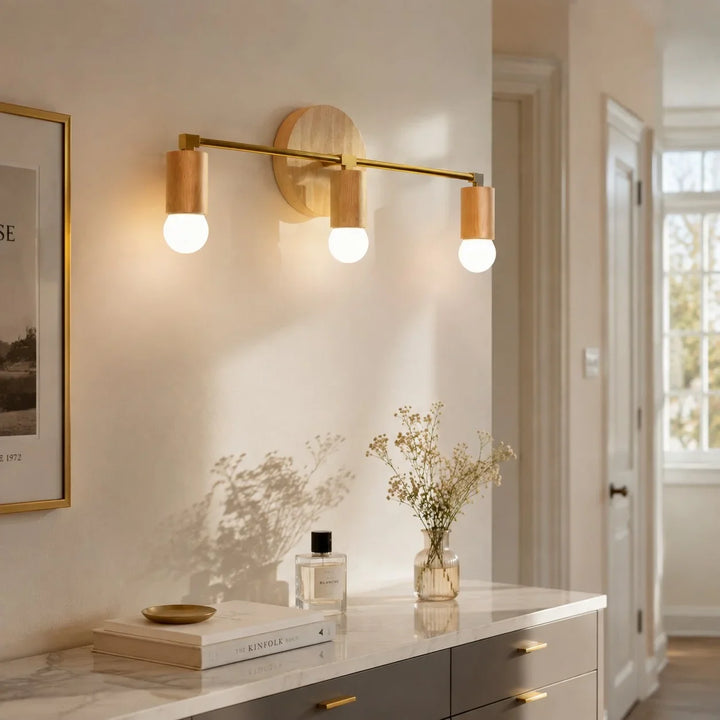 Wood Vanity Wall Light