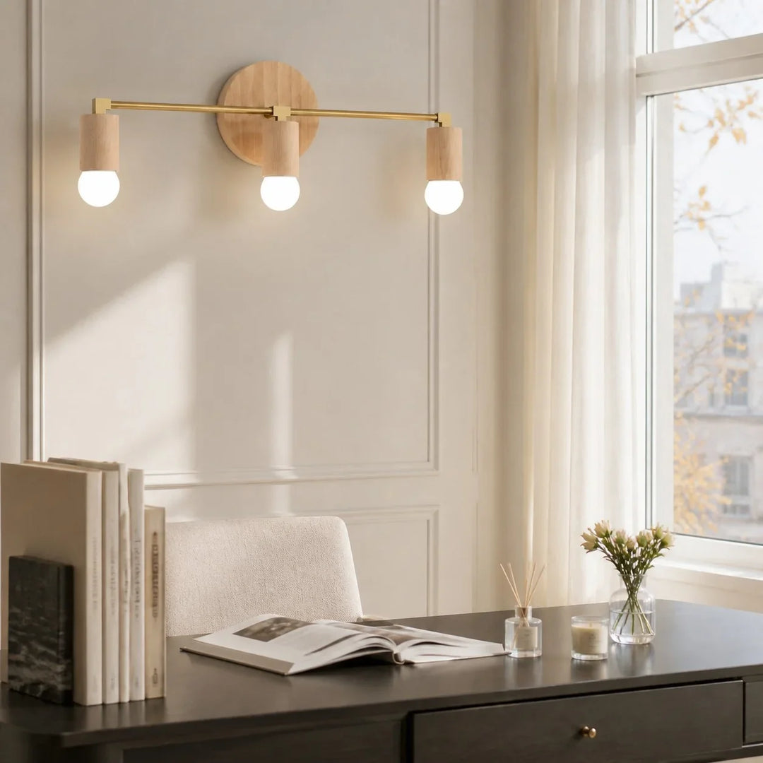 Wood Vanity Wall Light