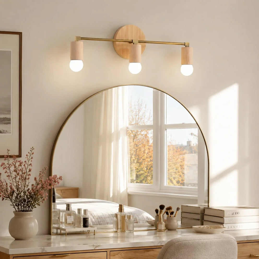 Wood Vanity Wall Light
