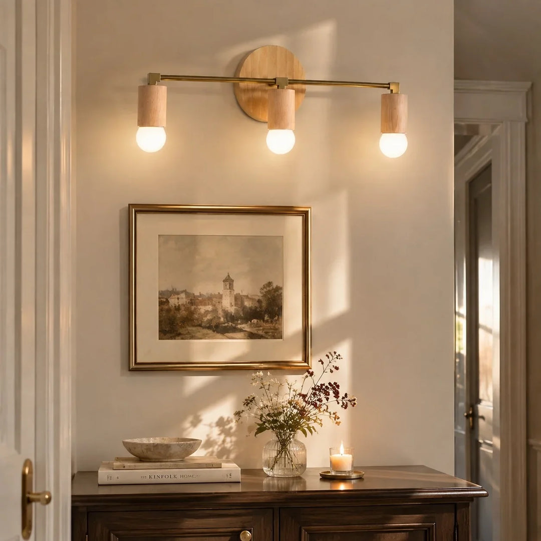 Wood Vanity Wall Light