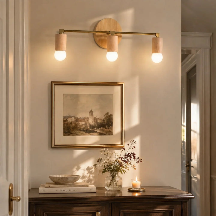 Wood Vanity Wall Light