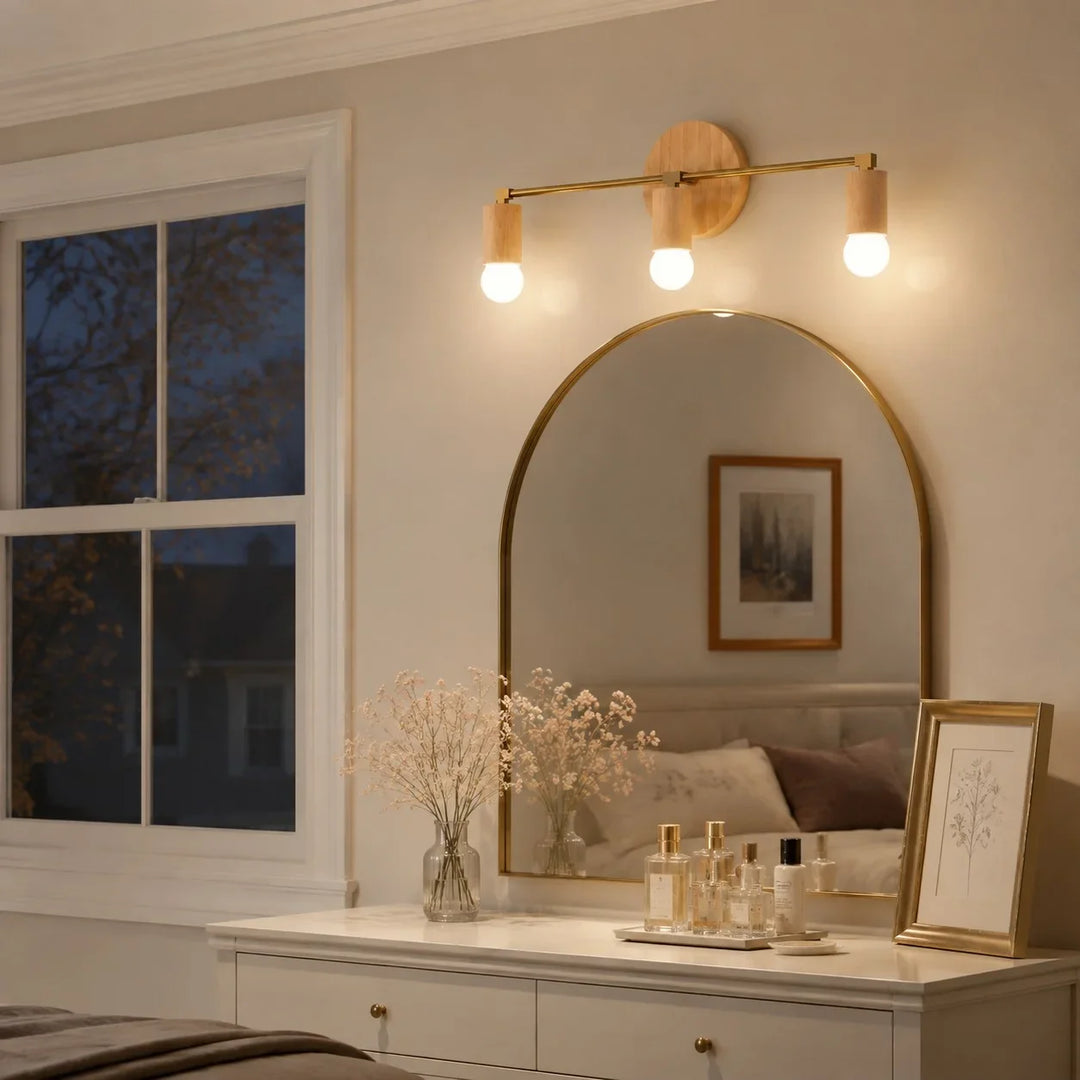 Wood Vanity Wall Light