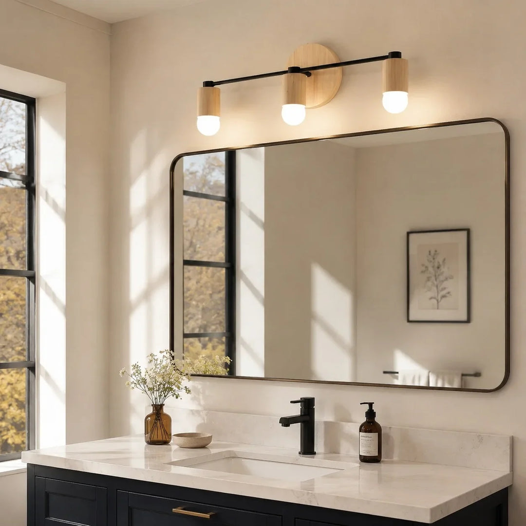 Wood Vanity Wall Light