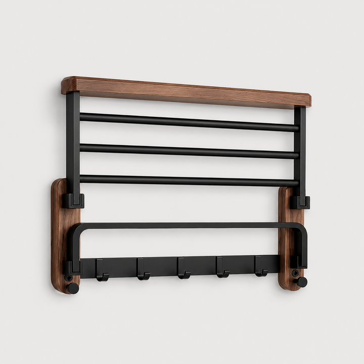 Wooden Towel Rack Wall Mounted image 1