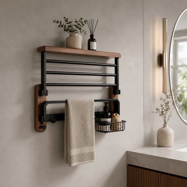 Wooden Towel Rack Wall Mounted image 3