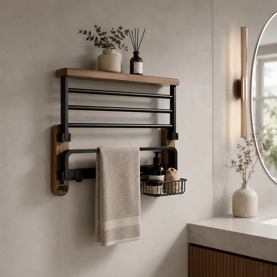 Wooden Towel Rack Wall Mounted image 3