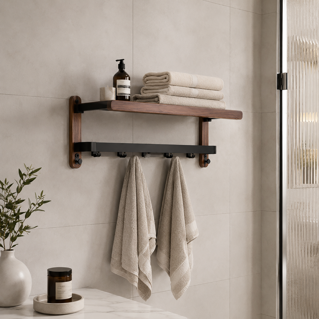 Wooden Towel Rack Wall Mounted image 4