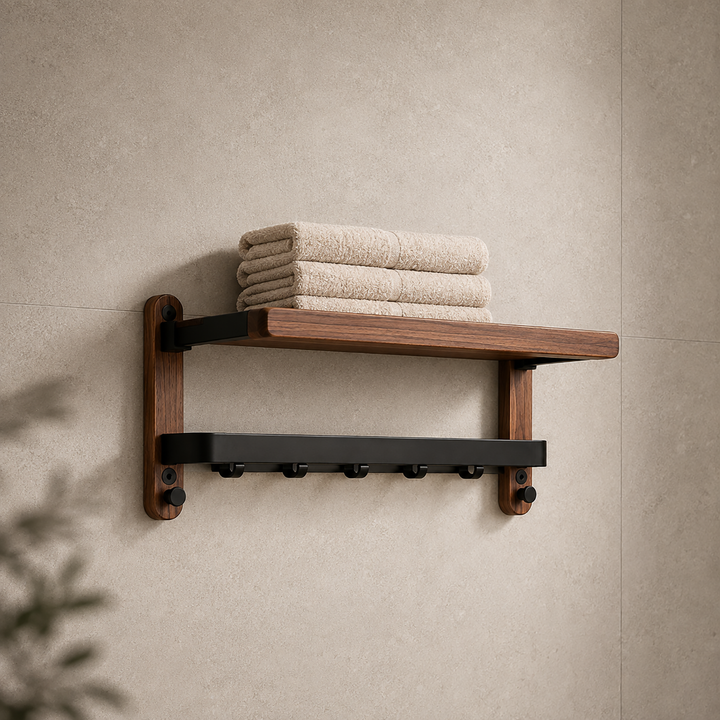 Wooden Towel Rack Wall Mounted image 2