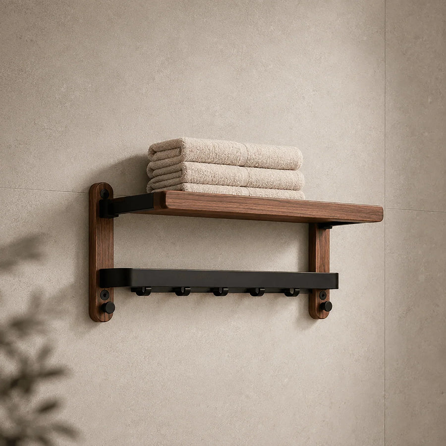 Wooden Towel Rack Wall Mounted image 2