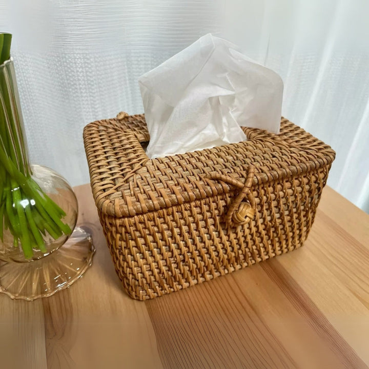 Woven Rattan Tissue Box Cover