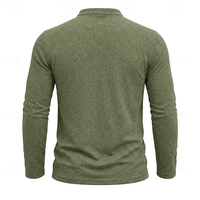 Men's Long-Sleeve Henley Summer Shirt – image 9
